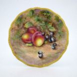 E Townsend for Royal Worcester, a fruit painted plate