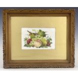 William Rayworth, Crown Derby, a still life fruit painted opaque plaque