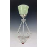 An Art Deco lucite table lamp