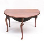 A George II red walnut drop leaf table