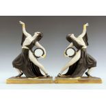 Robj, a pair of Art Deco ceramic bookends