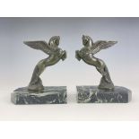 Maurice Frecourt, a pair of Art Deco bronze Pegasus bookends