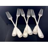 A set of six George III silver dinner forks, George Smith III, London 1784