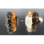 Royal Worcester, two sets of puppies including two bulldog puppies 3133, and three Labrador