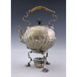 A Victorian silver spirit kettle on stand, Charles Stuart Harris, London 1883