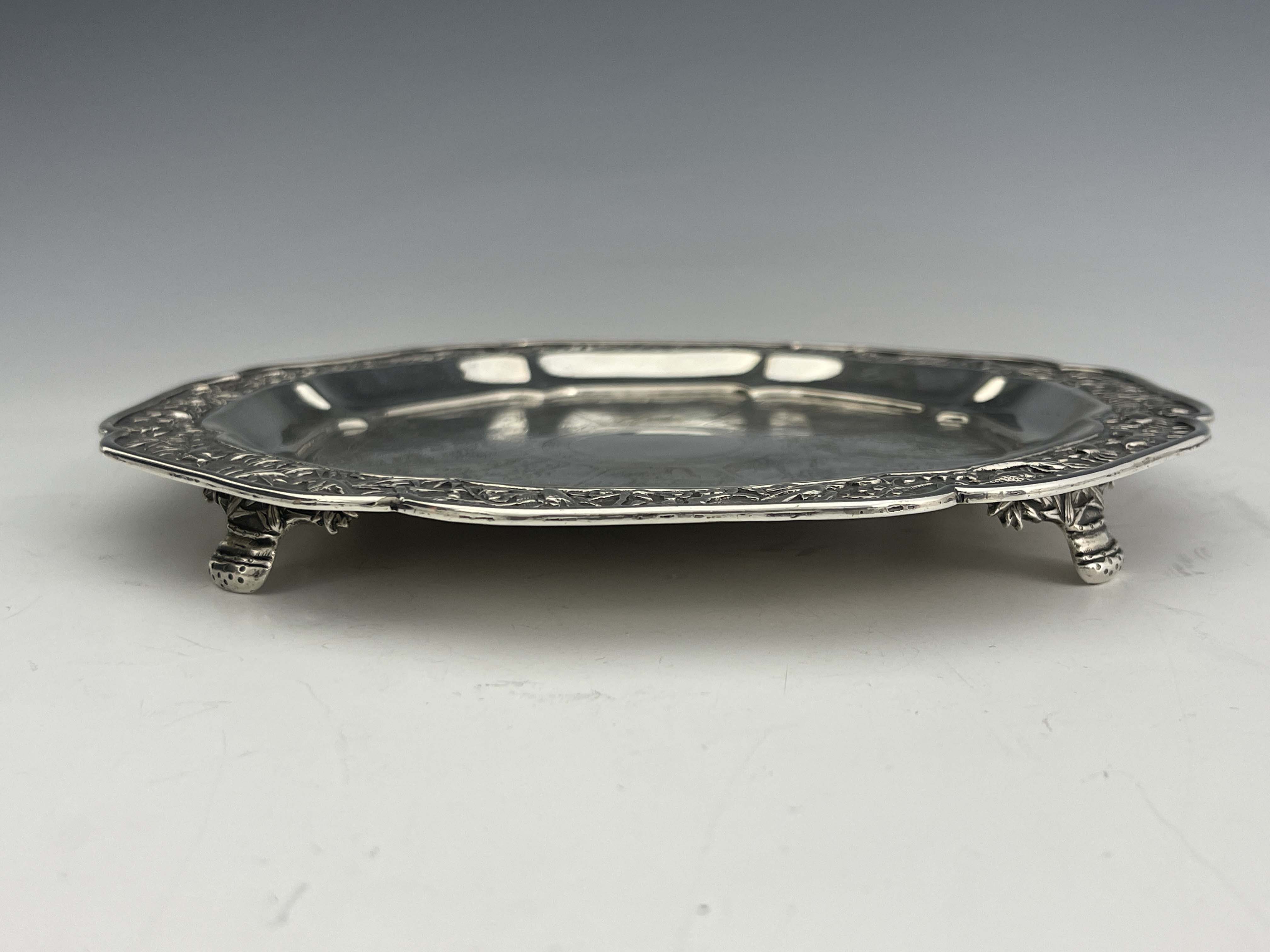 A Chinese silver waiter, lobed octagonal form - Image 2 of 4