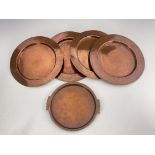 Birmingham Guild of Handicraft, five Arts and Crafts copper plates