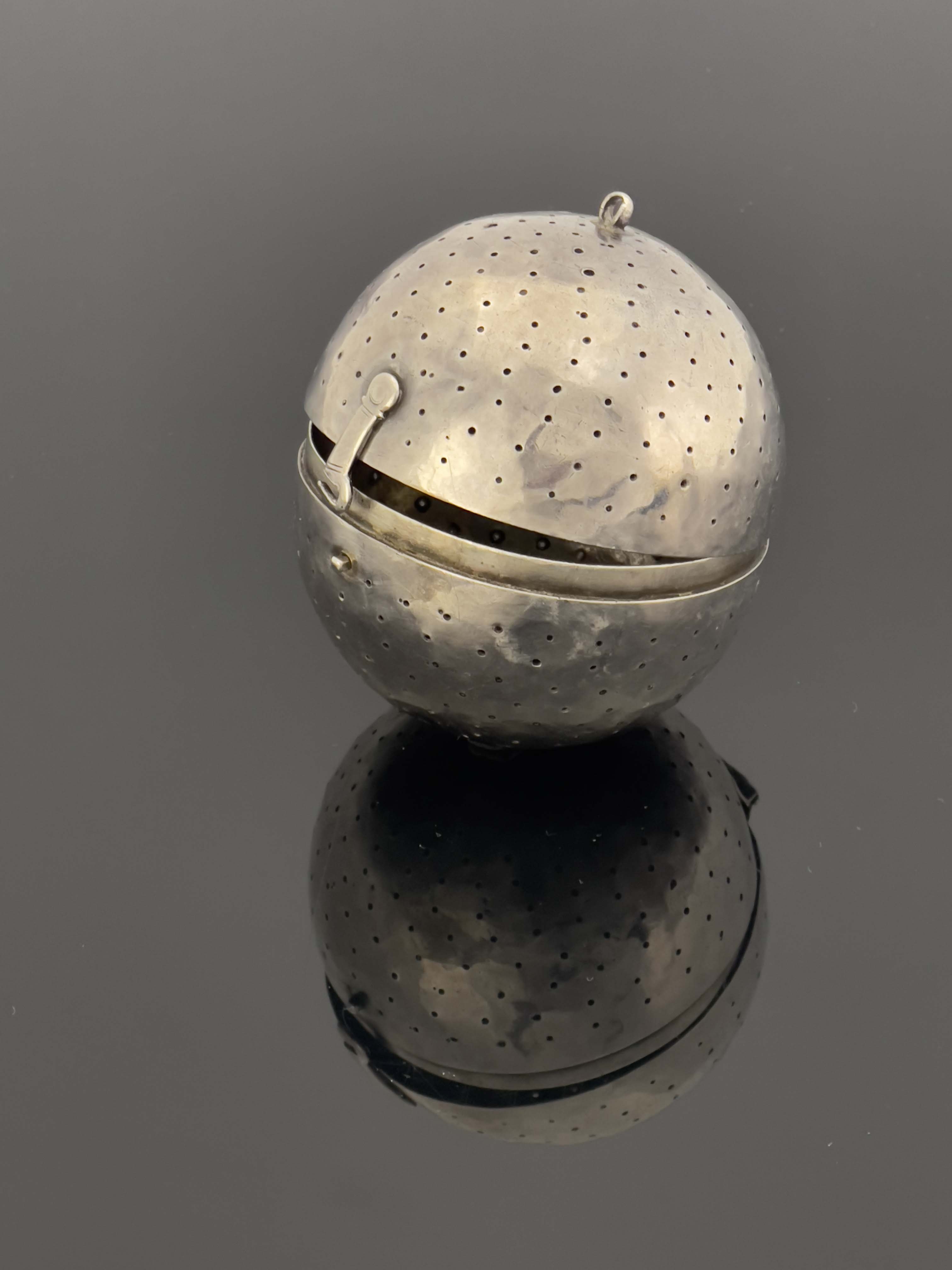 An 18th century white metal pomander or herb infus - Image 2 of 5