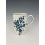 A Worcester blue and white transfer printed mug