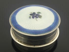 A Continental silver and enamelled box