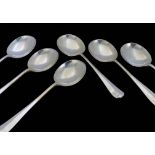 A set of six Elizabeth II silver soup spoons, Gee and Holmes, Sheffield 1961