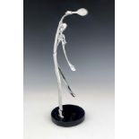 Karl Hagenauer, an Art Deco chromed metal and wood figure of a tennis player,