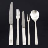 Gerald Benney, a modernist silver five piece place setting