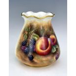 P M Platt for Royal Worcester, a fruit painted vase