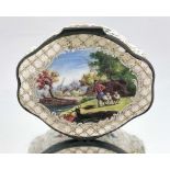 A large Bilston enamelled table snuff box