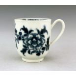 A Worcester blue and white coffee cup