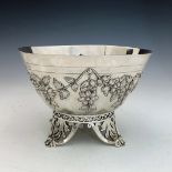 A Edwardian silver bracket footed bowl