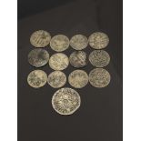 German States silver coins, Baden, 3 Kreuzer 1853; Bavaria, 6 Kreuzer 1835; Danish duchies of