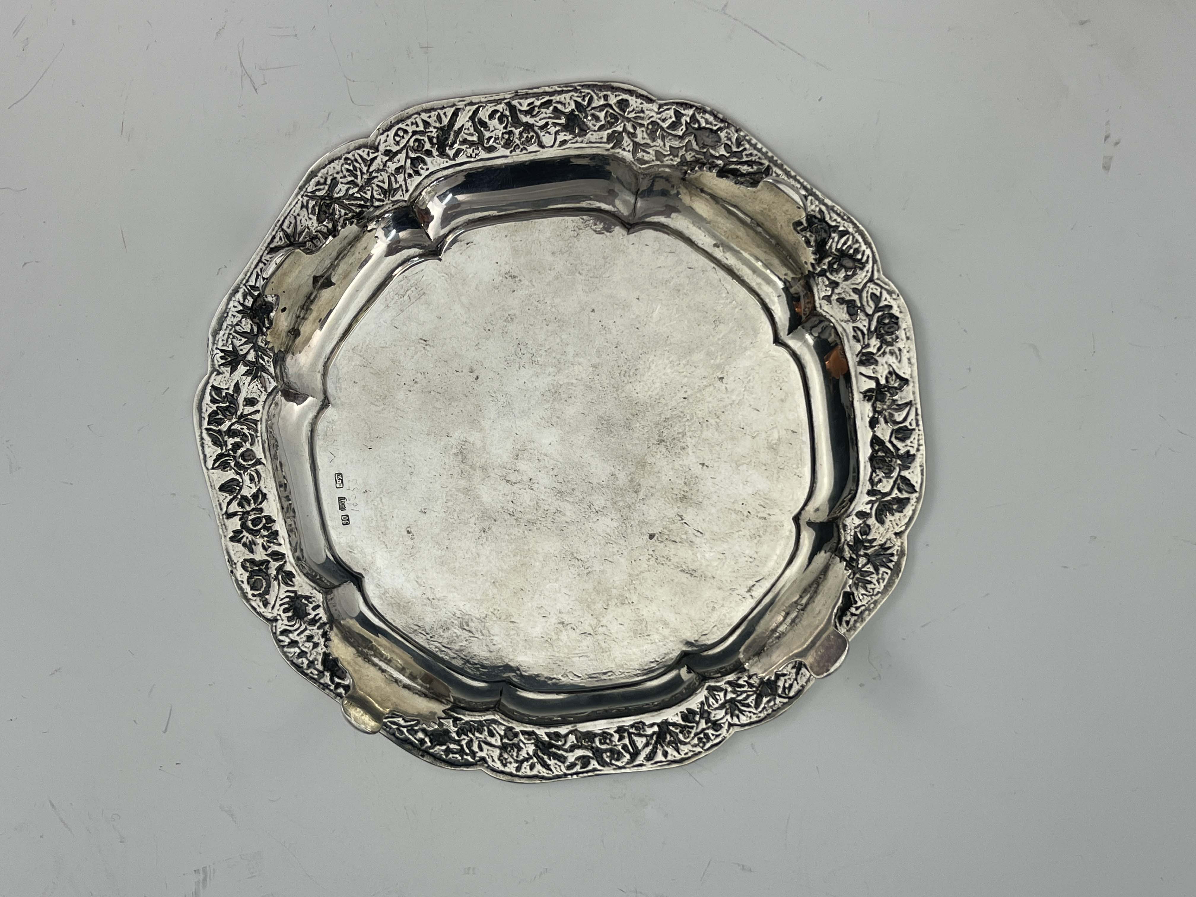 A Chinese silver waiter, lobed octagonal form - Image 3 of 4