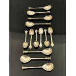 A cased facsimile set of seven Salisbury Seal Top silver spoons, J Sidney Rambridge, Sheffield 1937