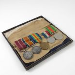 First World War Medal group, awarded to Private W.F. Thompson Northamptonshire Regiment and Labour