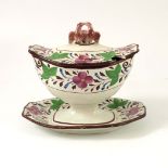 A early 19th century pearlware tureen on stand