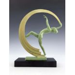 Janle for Le Verrier, an Art Deco patinated art metal figure