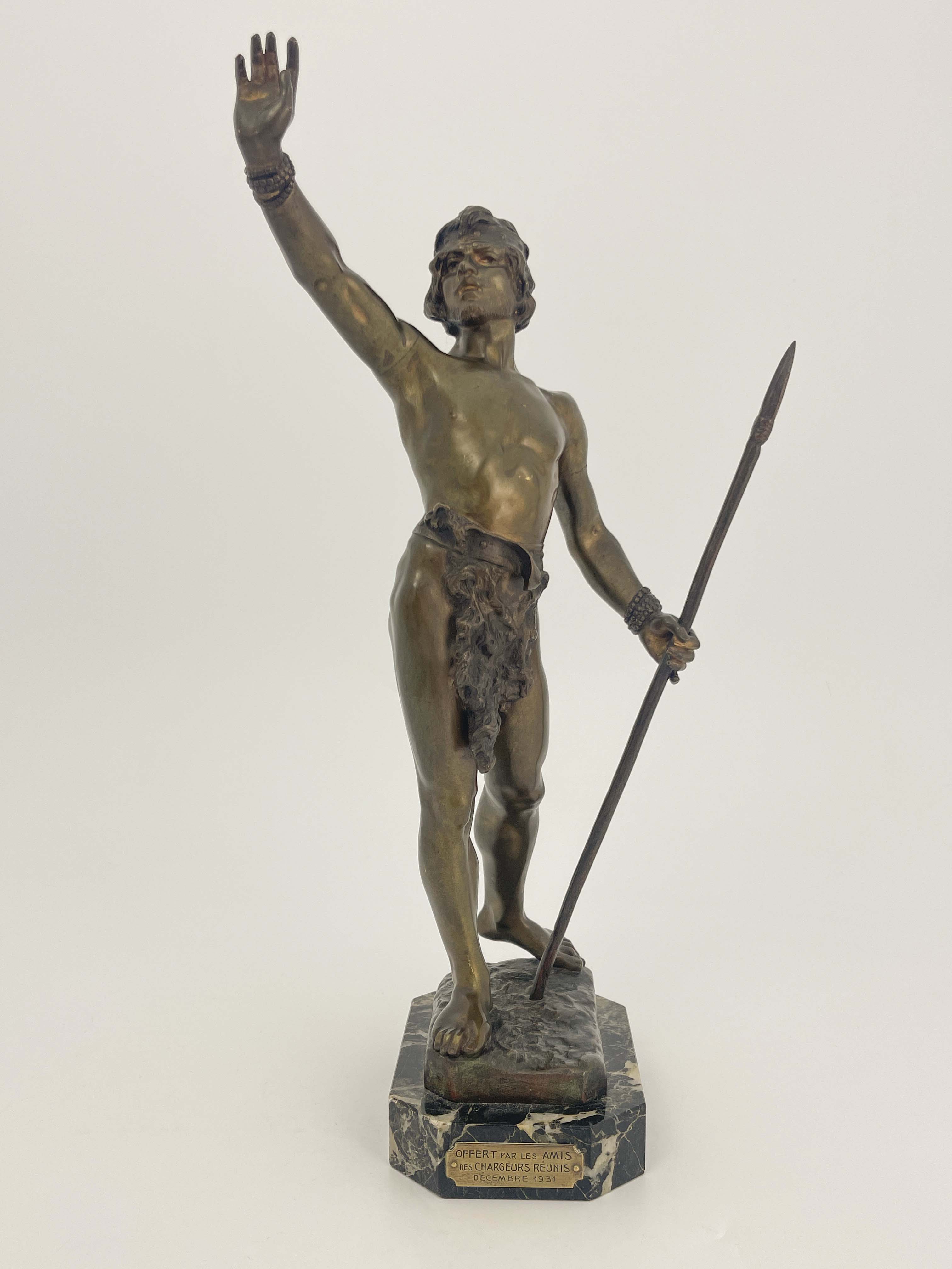 Louis Domenech, Messager de Paix, a bronze figure - Image 4 of 6