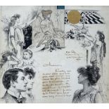 Walter E. Spindler (1878-1940), Homage to Sarah Bernhardt, montage vignette portraits of Sarah