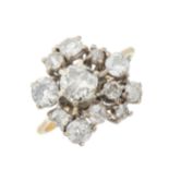 An 18ct gold diamond cluster dress ring