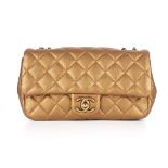 Chanel, a gold leather Single Flap handbag