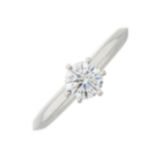 Tiffany & Co., a platinum diamond single-stone ring