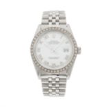Rolex, a stainless steel Oyster Perpetual Datejust diamond bracelet watch, circa 1984
