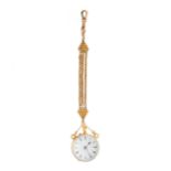 A late Victorian gold and rock crystal fob watch