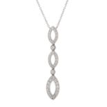 Tiffany & Co., a platinum diamond triple drop necklace