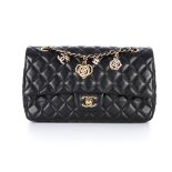 Chanel, a Valentines Camellia Charm Single Flap handbag
