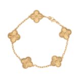 Van Cleef & Arpels, an 18ct gold Vintage Alhambra 5 motifs bracelet