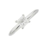 Tiffany & Co., a platinum diamond single-stone ring