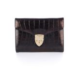 Aspinal of London, a crocodile embossed leather clutch