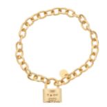 Tiffany & Co., an 18ct gold 1837 Padlock Charm bracelet