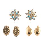 Christian Dior, three pairs of clip-on earrings