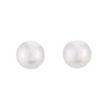 Mappin & Webb, a pair of 18ct gold cultured pearl single-stone stud earrings