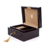 Aspinal of London, a brown crocodile embossed leather jewellery box