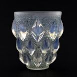 Rene Lalique, a Rampillon opalescent glass vase