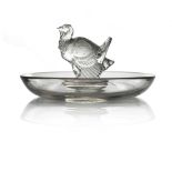 Rene Lalique, a Dindon glass ashtray or pin dish