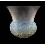 Rene Lalique, a Renoncules opalescent glass vase