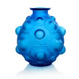 Rene Lalique, Tournesols electric blue vase, model 1007