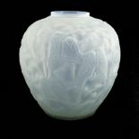 Rene Lalique, Perruches opalescent vase, model 875