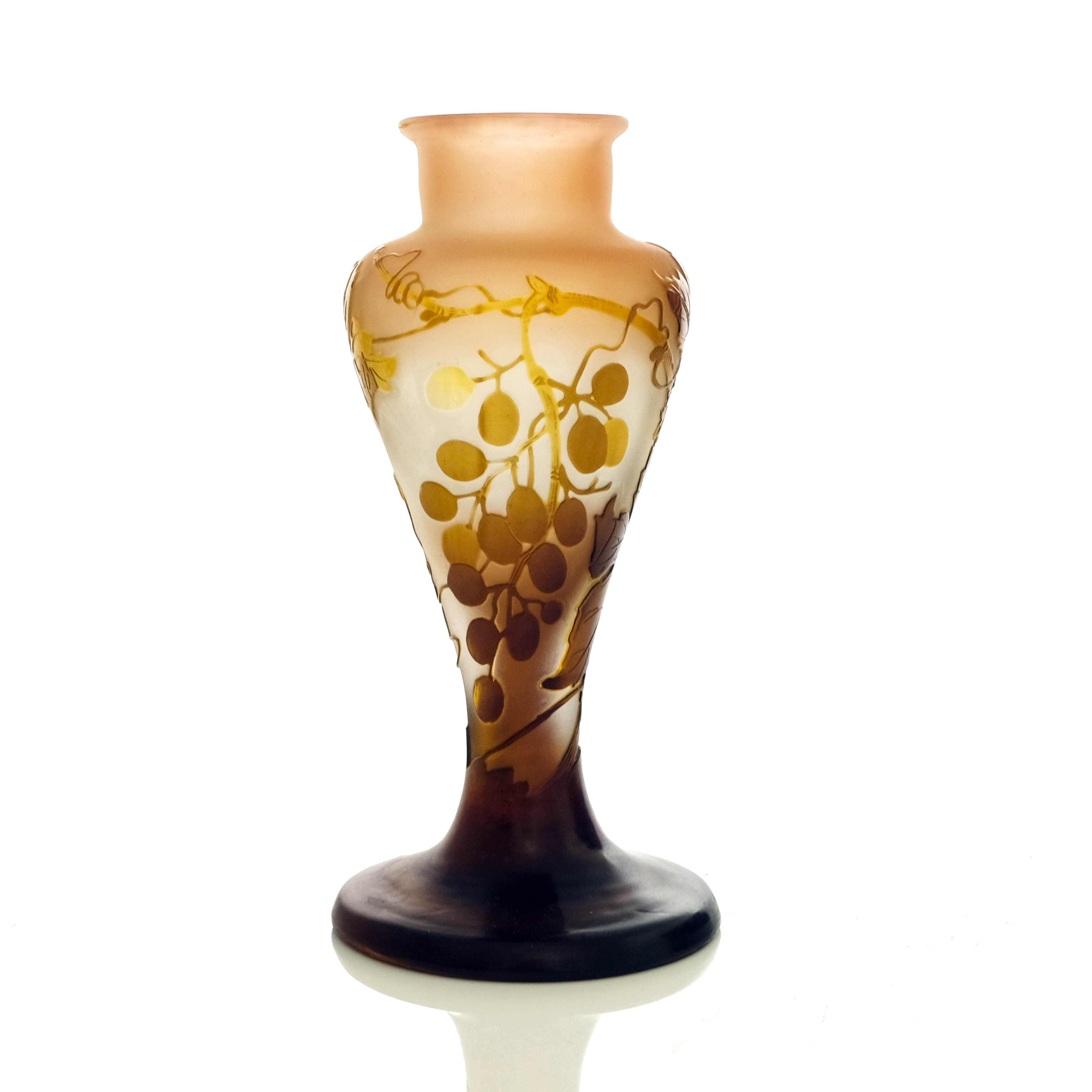 Emile Galle, a cameo glass Orchid vase