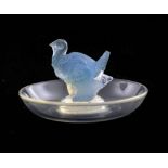 Rene Lalique, a Dindon opalescent glass ashtray or pin dish
